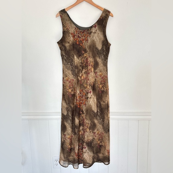 K Studio Dresses & Skirts - Vintage Y2K Floral Paisley Green Dress Size 16 Whimsycal Fairy Romantic * D49